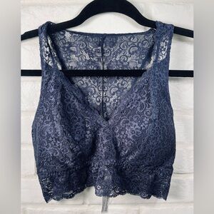 NWT Soma Bralette Lace Racerback Pullover M Medium Navy Blue #0376